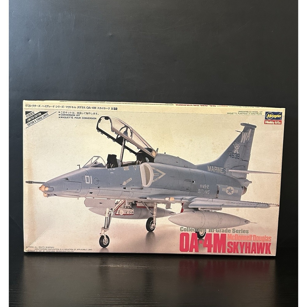 Vintage Hasegawa McDonnell Douglas OA-4M Skyhawk Model‎ Kid Open Box